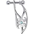 925 Sterling Silver Aqua TRIBAL GEM Left Cartilage Ear Piercing