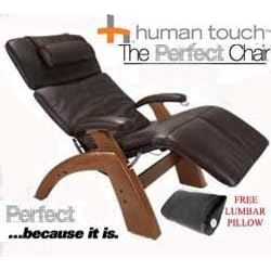 The Human Touch Power Electric Perfect Chair Recliner - PC95 PC-095 Walnut Recline Wood... by The Human Touch Power Electric Perfect Chair Recliner - PC95 / PC-095 Walnut Recline Wood Base Chocolate Leather Pads - Interactive Health Zero Anti Gravity Chair