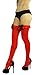 ToBeInStyle Women's Thigh High W/Ruffle Trim Top & Bow