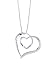 Sterling Silver Double Open Heart Slide Pendant, 18