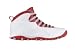 Air Jordan 10 Retro Shoe 310805-161 (13.5 Mens US, White/VRed-LT Steel Grey)