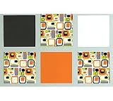 Retro Orange Squares - 5 Big Wall Pops - Decor Stickers / Stickups