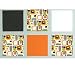 Retro Orange Squares - 5 Big Wall Pops - Decor Stickers / Stickups