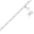 Sterling Silver Baby Bracelet with Dangling Silver Duck - 6 Inch