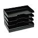 Buddy Products 414-4 4-Tier desk tray/sorter, steel, legal size, black