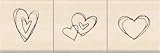 Rubber Stamp With Wood Handle-hearts - Set Of Three