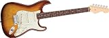 Fender American Deluxe Strat® Ash Electric Guitar, Tobacco Sunburst, Rosewood Fretboard