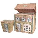 Wicker Hamper and Wastebasket - Toy Land