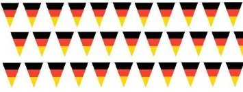 BUDILA® 3 Wimpelketten Deutschland zur WM oder EM 10m lang = 30m Gesamtlänge