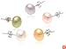 5 Pair Set Dyed Multicolor Pastel 8-8.5mm Freshwater Cultured Pearl Earrings