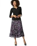 JM Collection Petite V-Neck Top & Floral-Print Long Skirt