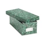 Box File, w/ Lid, 3x5, Label Holder, Green Marble