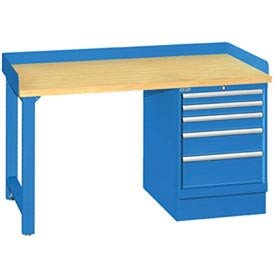 60x30x35.25 Cabinet & Leg Workstation W, 5 Drawers, Back & End Stops, Butcher Block Top 60x30x35.25 Cabinet & Leg Workstation W, 5 Drawers, Back & End Stops, Butcher Block Top