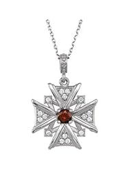 14K White 18.00 In Chain Necklace Genuine Mozambique Garnet And Diamond Necklace