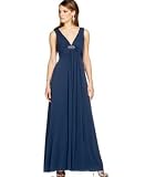 BCBG MAX AZRIA - BCBGMAXAZRIA Long V-Neck Dress with Broach