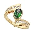 14K Yellow Gold Tsavorite and Diamond Ring