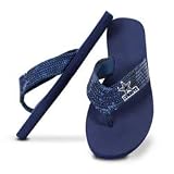 For Bare Feet Dallas Cowboys Women's Sequin Flip Flops Small
