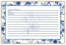 Counter Art Blue China Recipe Cards