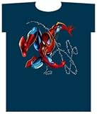 Spider-Man Jumping Print Mens Navy T-Shirt