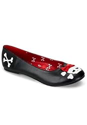 Women's Junior'S Flats With Skull And Crossbones