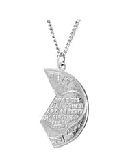 Mizpah Coin Pendant 14K White Gold 26.00X14.00 mm Right