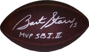 Bart Starr Signed Packers Official Football - MVP SB I,II