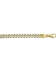 10mm Fancy Two Tone Gold Link Bracelet 7"