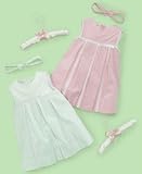 First Impressions Baby Girl 3-Piece Spun Sugar Gingham Seersucker Dress