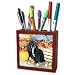   - Dogs Poodle - Toy Poodle Black - Tile Pen Holders-5 inch tile pen holder