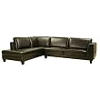 2pc Leather Sectional Sofa and Chaise Set in Dark Brown By Wholesale Interiors