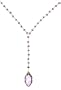 Gold Plated Sterling Silver Faceted Amethyst and Pink Amethyst Drop Necklace, 17"