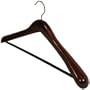 Deluxe Oversize Walnut Suit Hanger with Nonslip Rubber Bar