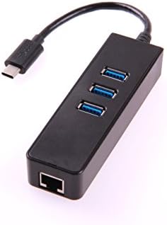 USB 3.1 Type C Hub with RJ45 LAN Ports Adapter, NewLobo® High quality USB 3.1 Type C male to Multiple 3 Ports USB 3.0 Hub with Ethernet Network LAN Adapter For Apple New Macbook 12 Inch, Google new Chromebook Pixel, Surface Pro 4 etc.,Tablet, Mobile Phone and other USB 3.1 Type C supportted devices-(Black)