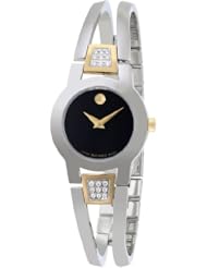 Movado Womens 604983 Amorosa Diamond Accented Bangle Bracelet Watch