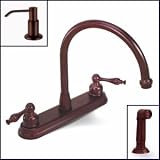 Oil Rubbed Bronze Kitchen Faucet with Sprayer and Soap Pump