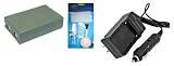 Superior Quality Replacement Battery PLUS Mini Battery Travel Charger for Specific Digital Camera and Camcorder Models / Compatible with Samsung SLB-1437, SLB1437, SBP-1103, SBP1103, CR-V3, DigiMax: V3, V4 , V5 , V6 , V40 , V50 , V70, V4000 Charges with Intelligent Charge Technology - Includes Car Adapter and Camera/Lens Cleaning Kit