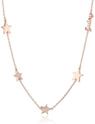 Juicy Couture Rose Gold Pave Star Strand Necklace, 32"