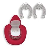 Western Crystal HORSESHOE EARRINGS in Red Cowboy Hat Gift Box by MyJewelThief.com