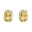 Sterling Silver Genuine Citrine Oval Stud Earring