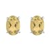 Sterling Silver Genuine Citrine Oval Stud Earring