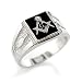 Men’s Young Line Swarovski Crystal Masonic Ring, Size: 8-13