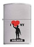 Zippo Custom Lighter - I Heart Love My Solider RARE!