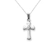 Sterling Silver Children's Diamond Cross Pendant, 15