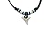 Exoticdream Real Shark Tooth Necklace Reggae Rasta Jamaican Surfer Hawaiian Beach Boys Girls Men - Sky Blue Black