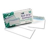 Redi Strip &amp; 153; Envelopes, White, 10, 4 1/8 x 9 1/2, 30/Box (QUA69112)