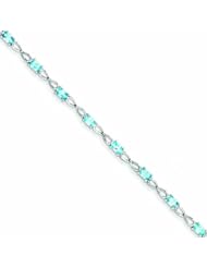 Genuine .925 Sterling Silver Blue Topaz Bracelet 3.4 Grams . 100% Satisfaction Guaranteed.