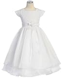 New White Lace & Organza Flower Girl Dress Sz 2 to 12 Girls