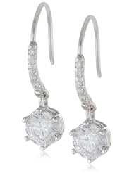 Sterling Silver Swarovski Cubic Zirconia Round Drop Earrings