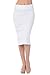 Jubilee Couture Womens Ponte Roma Midi Pencil Skirt Large Ivory Off White