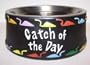 503152C Cat Dish Removeable Stainless Steel Dish with Catch of the Day w/Mice saying Small 6.5 in x 2.5 in